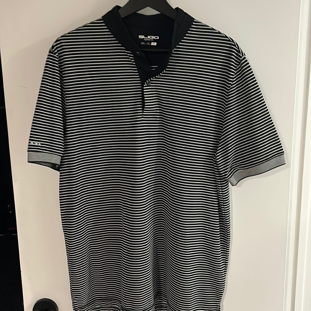 Men’s pinstripe polo golf shirt size large